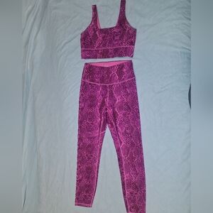Kids Pink Snakeskin Matching Set